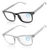 DEHOTRE 2 Pack Blue Light Blocking Glasses Men for Computer Gaming TV Acetate Frame Metal Core Wire Spring Hinge Black & Grey view 1