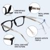 DEHOTRE 2 Pack Blue Light Blocking Glasses Men for Computer Gaming TV Acetate Frame Metal Core Wire Spring Hinge Black & Grey view 3