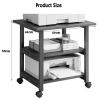 AV Media Stand,Metal Media Cart, 3 Tier CD Player Stand,Open Storage Audio Rack for Living Room, Office, Theater, Recording Studio(Warm White) view 2