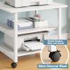 AV Media Stand,Metal Media Cart, 3 Tier CD Player Stand,Open Storage Audio Rack for Living Room, Office, Theater, Recording Studio(Warm White) view 3