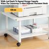 AV Media Stand,Metal Media Cart, 3 Tier CD Player Stand,Open Storage Audio Rack for Living Room, Office, Theater, Recording Studio(Warm White) view 4