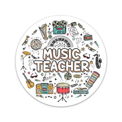 TANGOGLAM Music Teacher Sticker Vintage Musical Instruments Sticker Retro Music Waterproof Vinyl Stickers for Laptop Water Bottle Phone Journal Music Note Classroom Decor Gifts for Music Teachers