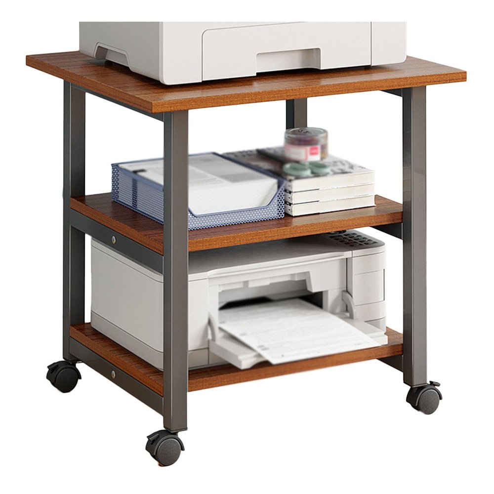 AV Media Stand,Metal Media Cart, 3 Tier CD Player Stand,Open Storage Audio Rack for Living Room, Office,Conference Rooms, Recording Studio(Brushed Black)