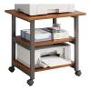 AV Media Stand,Metal Media Cart, 3 Tier CD Player Stand,Open Storage Audio Rack for Living Room, Office,Conference Rooms, Recording Studio(Brushed Black) view 1