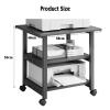 AV Media Stand,Metal Media Cart, 3 Tier CD Player Stand,Open Storage Audio Rack for Living Room, Office,Conference Rooms, Recording Studio(Brushed Black) view 2