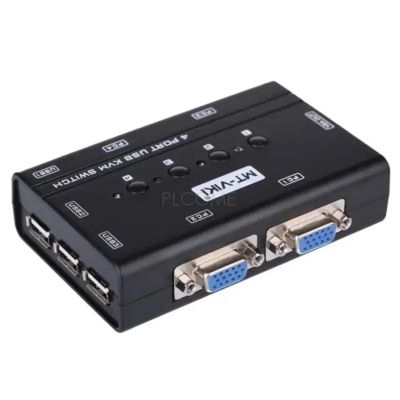 BLUPOWHT 4 Port USB KVM Switch Manual Switcher 1920x1440 with Cables MT-460KL Wide Screen