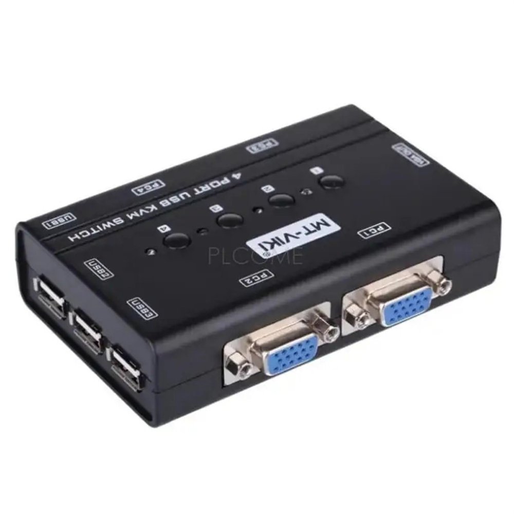 BLUPOWHT 4 Port USB KVM Switch Manual Switcher 1920x1440 with Cables MT-460KL Wide Screen