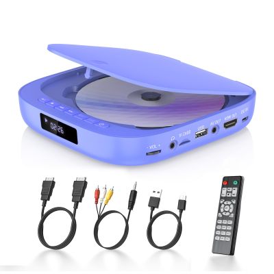 DVD Players for TV Desobry Mini DVD Player HDMI RCA Output 1080P HD All Region Free DVD CD Player with Remote Control, Compact Disc Player for Smart TV Support USB/TF Card, PAL/NTSC