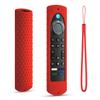 6.4 Inch Silicone Cover Compatible with Fire TV Stick 4K Max 2nd gen 2023 Remote Control Case, Toshiba/Insignia Smart TV Remote Silicone Case Cover Anti-Slip Sleeve with Lanyard (Red+Mint) view 2