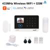 ACAGALA 433MHz Wireless WiFi + GSM Auto-dial Alarm Security System LCD Display Door Sensor PIR Motion Sensor Phone APP Remote Control Compatible with Alexa Home Voice Control Smart Home Burglar view 3