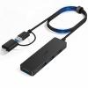 Aceele USB C/A Hub for Laptop, Ultra Slim USB Splitter 4 Port USB 3.0 Data Hub, Bundle of USB Hub 3.0 Splitter with 4 USB-A Ports view 2
