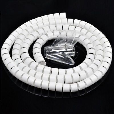 10mm*2m Spiral Cable Wire Wrap Tube Computer Manage Cord Cable Sleeves Spiral Flexible PE cable sleeve - (Color: White)