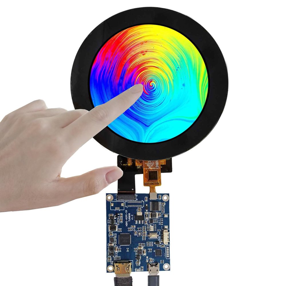 FanyiTek 3.4 inch 800x800 IPS MIPI 330nit Round LCD Touch Screen and 39 pins Controller Board