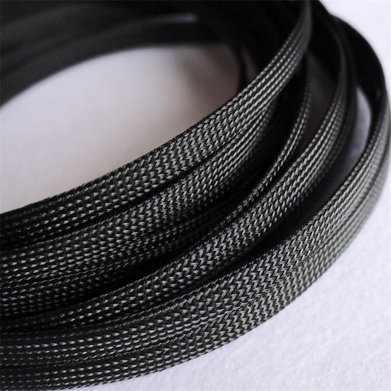10/30meters 8mm Black Nylon Net Expandable Sleeving High Density Sheathing Plaited Cable Sleeves Shock-absorbing net - (Length: 10M)