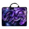 RWUTYTIUL Laptop Shoulder Bag Sleeve Case for Women Men 17 Inch, Large Capacity Waterproof PU Leather Computer Handbag Suitable for 15.6" 16" 17 Inch iPad/Netbook/Tablet/Reader, Purple Cool Dragon view 1