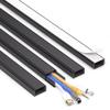 66in (4X L16.5in) Large Wire Hiders for TV on Wall for 3-4 Cords - ZhiYo PVC Cable Cover Kit with Pre-Applied Adhesive Tape, Ideal for Wall Mounted TVs Home Office, W1.2in x H0.7in Black view 1