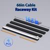 66in (4X L16.5in) Large Wire Hiders for TV on Wall for 3-4 Cords - ZhiYo PVC Cable Cover Kit with Pre-Applied Adhesive Tape, Ideal for Wall Mounted TVs Home Office, W1.2in x H0.7in Black view 3