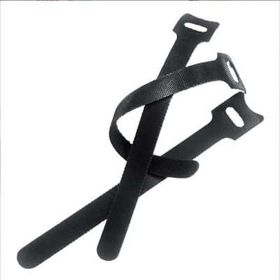 200 Pcs Cable Straps Adjustable Hooks And Loop Straps Nylon Cable Ties For Binding Wires - (Color: Black)
