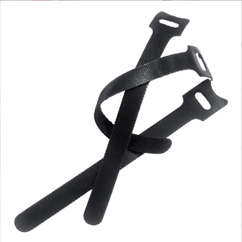 200 Pcs Cable Straps Adjustable Hooks And Loop Straps Nylon Cable Ties For Binding Wires - (Color: Black)