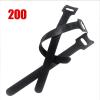 200 Pcs Cable Straps Adjustable Hooks And Loop Straps Nylon Cable Ties For Binding Wires - (Color: Black) view 2