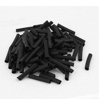 100pcs 4mm Dia 30mm Long Polyolefin Heat Shrink Tubing Wire Wrap Sleeve Black