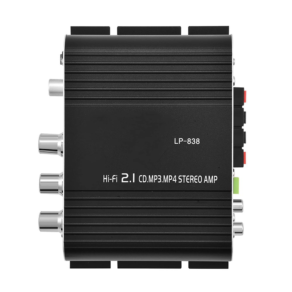 15W x 2 RMS Power Output Stereo Power Amplifier, Great for Vehicle, Home Use, All Aluminium Alloy Shell, Low Distortion, Easy to Wire, Smart Lightweight Design (Black)