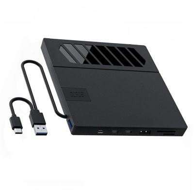 GAOSHA USB3.0 and USB C External Drives with Card Reader Portable Burners for Laptop Desktop PC