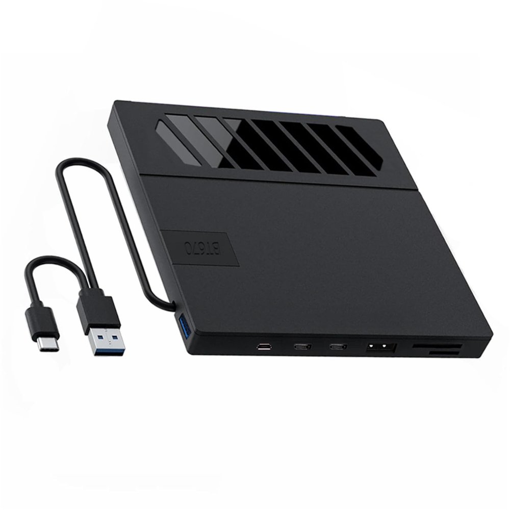 GAOSHA USB3.0 and USB C External Drives with Card Reader Portable Burners for Laptop Desktop PC