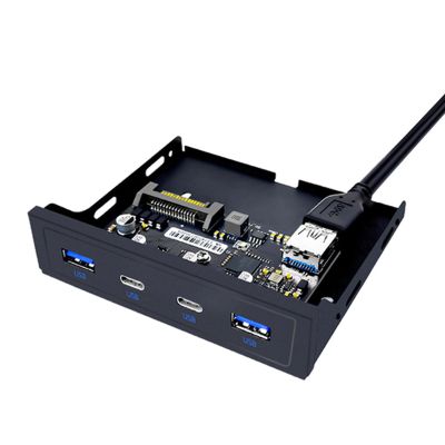 GAOSHA 19/20Pin 3.5" Soft Drives Bay USB Front Panel 2 Port USB3 and 2 Port USB3.2 5Gbps Expansion Adapter for Desktop