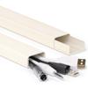 34in (2X L17in) Large Wire Hiders for TV on Wall for 3-4 Cords, TV Cord Hider for Wall Mounted TV, PVC Cable Cover Kit with Pre-Applied Adhesive Tape, Ideal for Wall Mounted TVs, W1.2in H0.7in Beige view 1