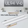 34in (2X L17in) Large Wire Hiders for TV on Wall for 3-4 Cords, TV Cord Hider for Wall Mounted TV, PVC Cable Cover Kit with Pre-Applied Adhesive Tape, Ideal for Wall Mounted TVs, W1.2in H0.7in Beige view 4