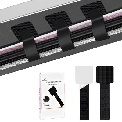 48Pcs Upgraded Under Desk Cable Management Ties - Self Adhesive Sticky Back Hook and Loop Straps, Cable Wire Organizers for Home Office
