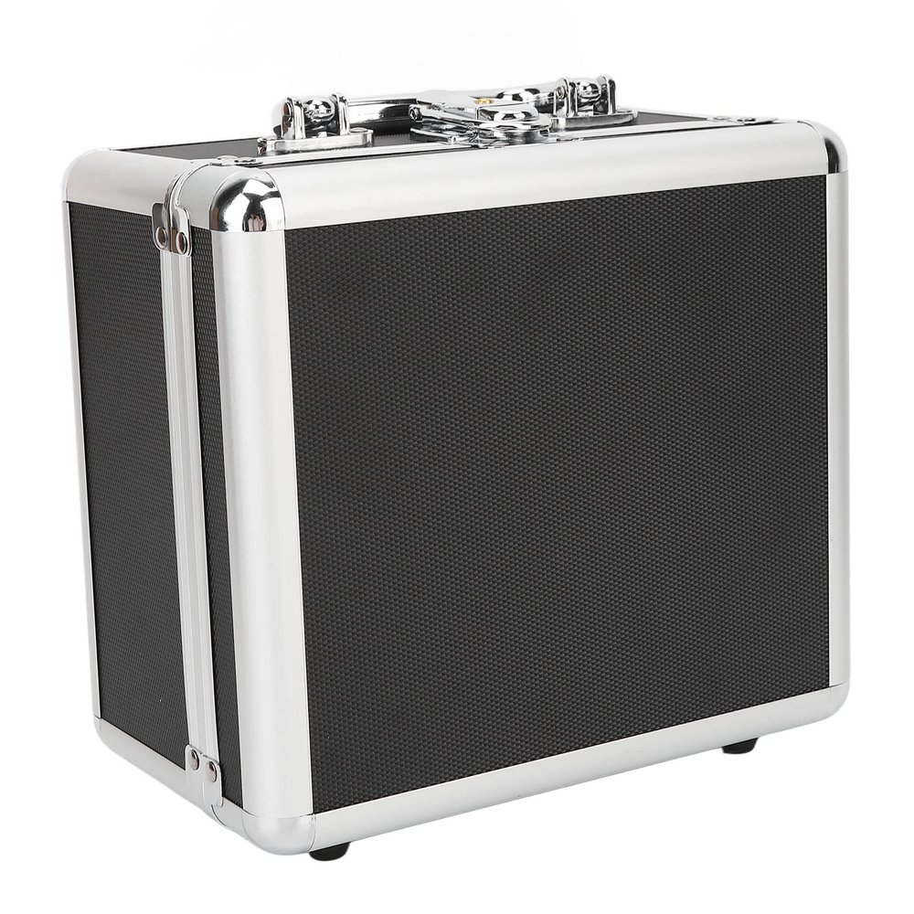 2.5in Hard Drive Storage Box, 20 Bays Double Security Lock, Shockproof with Sturdy Handle, EVA Material Buffer Pad, Convenient Handle,Black