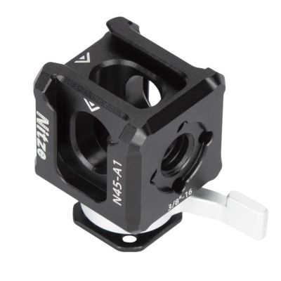 Triple Cold Shoe Adapter Nitze Quick Release Cold Shoe Mount for Monitor Mount, Magic Arm, LED Light and Microphone, with 1/4" Threaded Hole, 1/4" and 3/8" ARRI Locating Holes