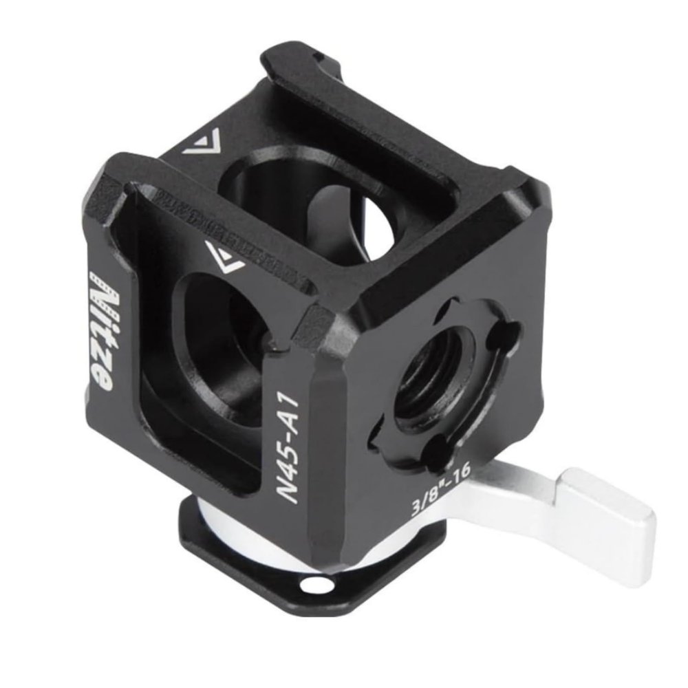 Triple Cold Shoe Adapter Nitze Quick Release Cold Shoe Mount for Monitor Mount, Magic Arm, LED Light and Microphone, with 1/4" Threaded Hole, 1/4" and 3/8" ARRI Locating Holes