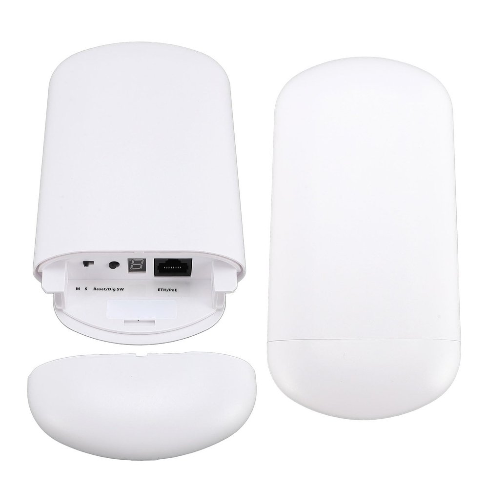 5.8GHz Cordless Bridge, 1.5KM Long Range, IP65 Water Point to Point Cordless Access Point with 8dBi High Gain Antenna, 24V PoE Adapter for Barn, Plug and Play (21/18/7)