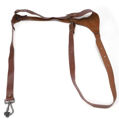Beufee Camera Harness for Photographers, Universal Adjustable Leather Camera Shoulder Harness Strap for DSLR Cameras DV (Brown-right shoulder)
