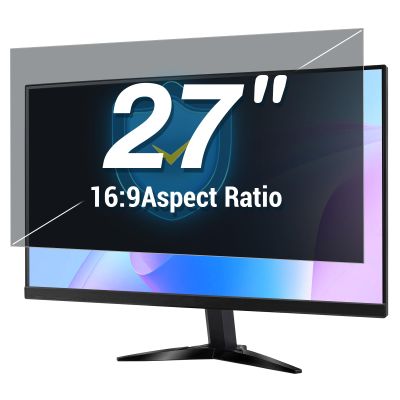 27 Inch Computer Privacy Screen Filter for 16:9 Aspect Ratio Widescreen Monitor Removable Computer Monitor Privacy Shield - Eye Protection Anti Glare Blue Light Filter