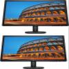 HP V24 24 inch TN Full HD 1920 x 1080 LED Backlit LCD Monitor 2-Pack Bundle with AMD FreeSync, VGA Ports and HDMI, 75Hz Refresh Rate, Low Blue Light view 1