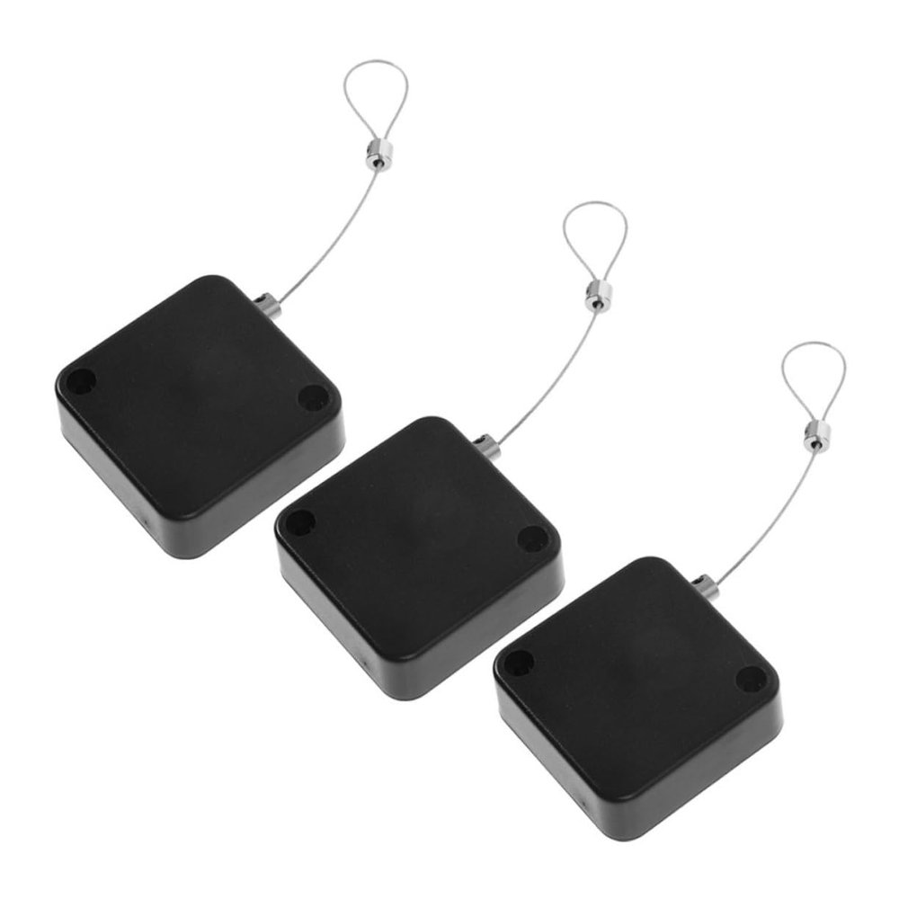 OSALADI 3pcs Safety Cable Theft Box Retractable Cable Holder Lock Telescopic Theft Wire Case