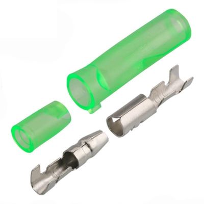 25/50/100sets 3.5 Terminal car Electrical Wire Connector 3.5mm Female + Male + Case Cold Press Crimp Terminal Green(100Sets (400pcs))