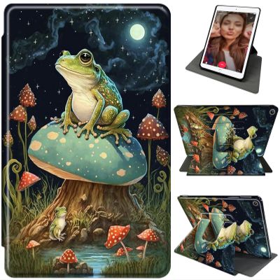 for Amazon Kindle Fire HD 10 Tablet (13th/11th Generation 2023/2021 Release) and Fire HD 10 Plus 10.1" Rugged Durable Case,with 360Rotating Stand & Auto Sleep/Wake Fire HD 10 Case,Mushroom Frog