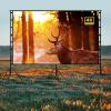 180-inch Portable Projector Screen with 3 Stand, Both Front and Back Projection, Outdoor Movie Nights with 4K HD Clarity and Lightweight Convenience view 1