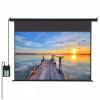 84 Inch Electric Remote Controlled Drop Down Projector Screen, 4:3 Retractable Ceiling Wall Mount Projection Screen, for Schools Office Home Theater view 1