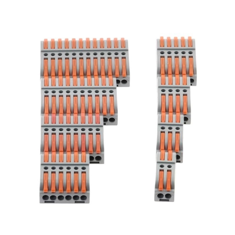 2-12P Wire Connector Terminal Block Quick Wiring Connector Cable Connectors Splitter SPL 222 221 Fast Splice Push-in Terminals(Black,5pcs)