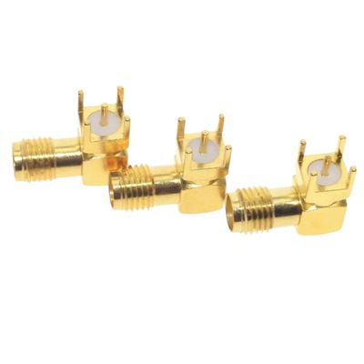 10PCS Gold RP-SMA-KWE Adapter PCB Mount RP-SMA Male Pin Jack Right Angle Coaxial RF SMA Connector New for Arrival 2025 High for Quality