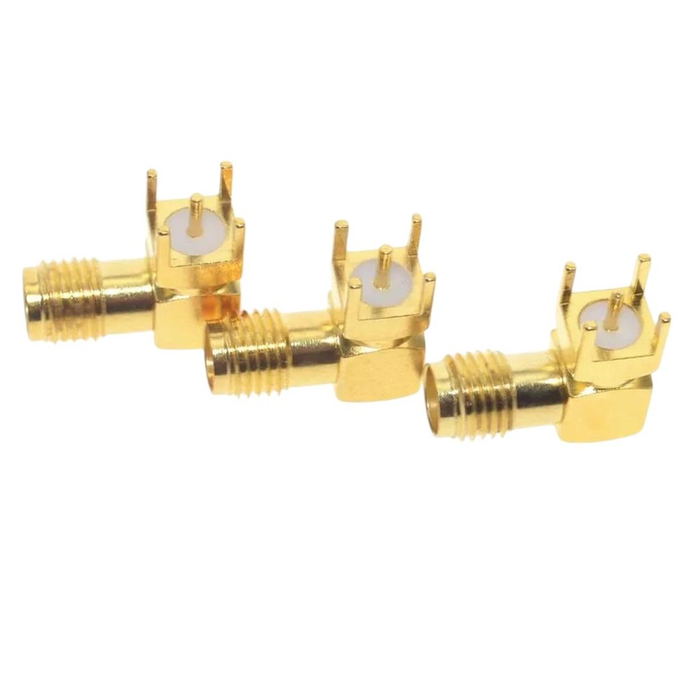 10PCS Gold RP-SMA-KWE Adapter PCB Mount RP-SMA Male Pin Jack Right Angle Coaxial RF SMA Connector New for Arrival 2025 High for Quality