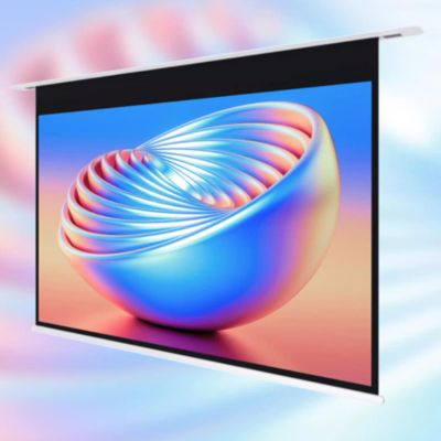 Electric Projector Screen with Remote Control, Wall Mount HD Projection Screen, Foldable Motorised Projection Screen for Home School Theater Cinema Outdoor(72in)