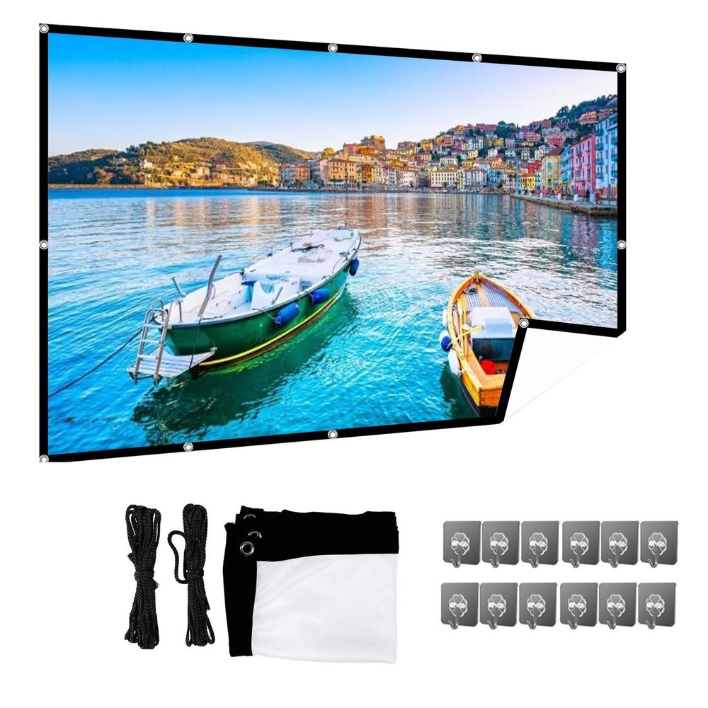 Hoiweqr Projector Screen 60-200 INCH, Outdoor Projection Screen 4:3/16:9, Projector Screen Foldable Anti-Crease Portable Projector Movies Screen for Home Theater, Outdoor(4:3,60 inch Screen)