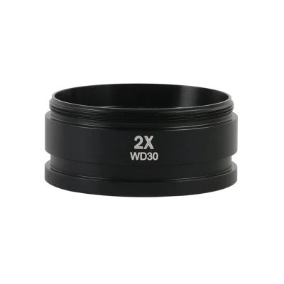 0.3X/0.5X/0.7X/0.75X/1.5X/2X Trinocular Binocular Stereo Microscope Auxiliary Objective Lens M48 Mount Barlow Glass(2X)